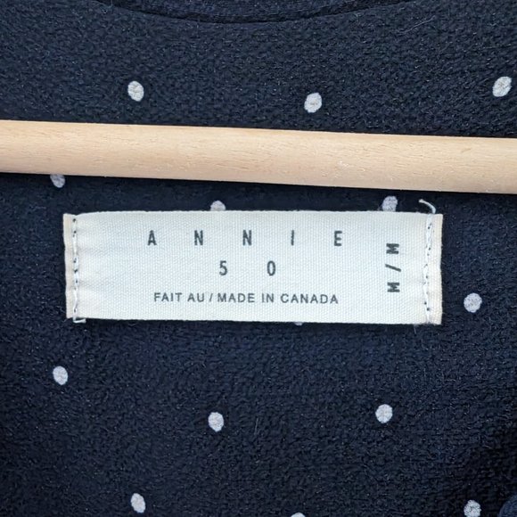 Classic Navy polka dot dress * Canadian Designer - Picture 4 of 4